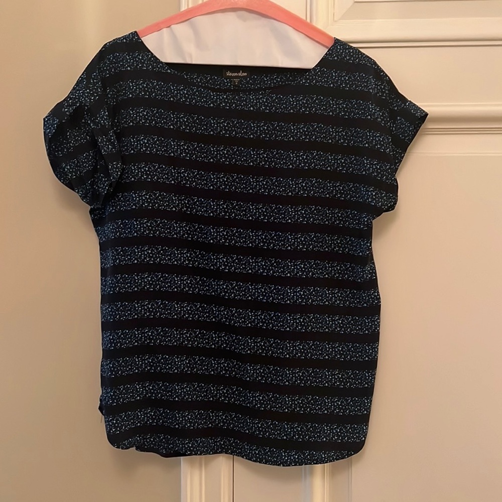 Steven Alan silk short sleeve blouse